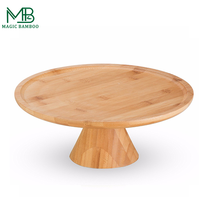 OEM/ODM Highly Bamboo Round Decorative Tray for Wedding Party Modern Style Snack Cake