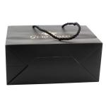 Black Paper Gift Bags With Handle Luxury Custom Clothing Packaging Bags