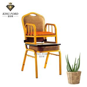 Quality 1.1mm / 1.2mm Tube Plywood Board Stackable Banquet Chairs With Arms wholesale