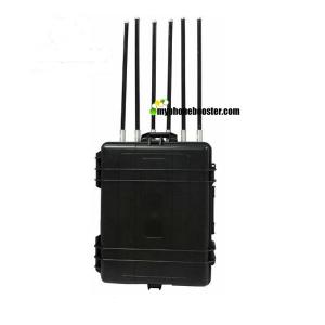 Quality 6 Chanels 600W High Power Portable Luggage Vehicle Jammer Manpack Mobile Signal Jammer Block GSM 3G 4G Wifi for Police wholesale
