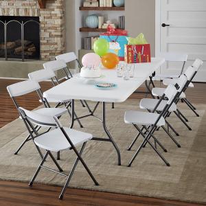 Quality Folding 8 Seater Plastic Table For Dining Customize Square Lightweight Long White Portable Outdoor Theme Party wholesale