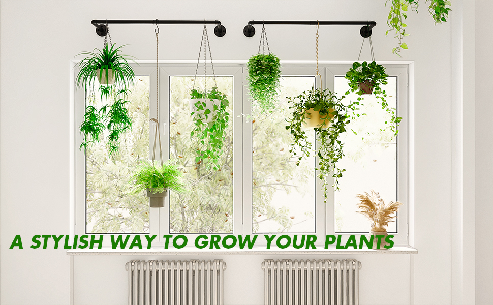 Metal Flowerpot Hanger for Window Wall Ceiling Herb Garden Wood Type Pergolas Bridge
