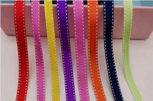 Quality Sturdy Saddle Stitch Grosgrain Ribbon Bright Color With Good Color Fastness wholesale