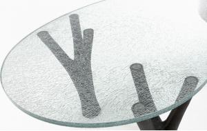 Quality Office Furniture Cracked Ice Table Top Glass Laminated Transparent wholesale