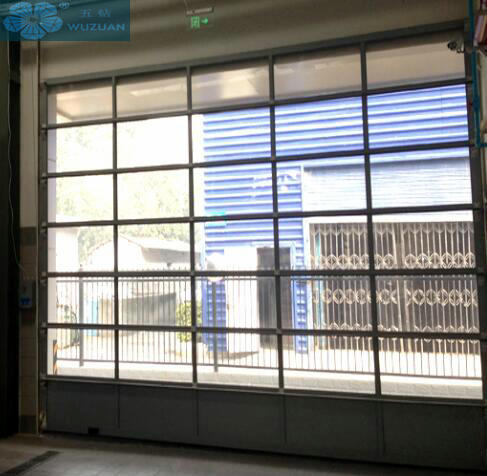 Electric Sectional Overhead Folding 5mm Glass Panel Garage Door