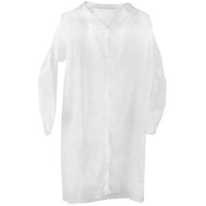 Quality Snap Button PP Disposable Lab Coat With Cotton Cuff 115x137cm wholesale