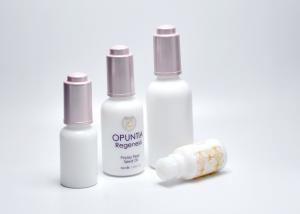 Quality Jade White Opaque Glass Bottles With Push Button Dropper Cap, Opal Glass Serum Bottles, Cosmetic Bottles Wholesale wholesale