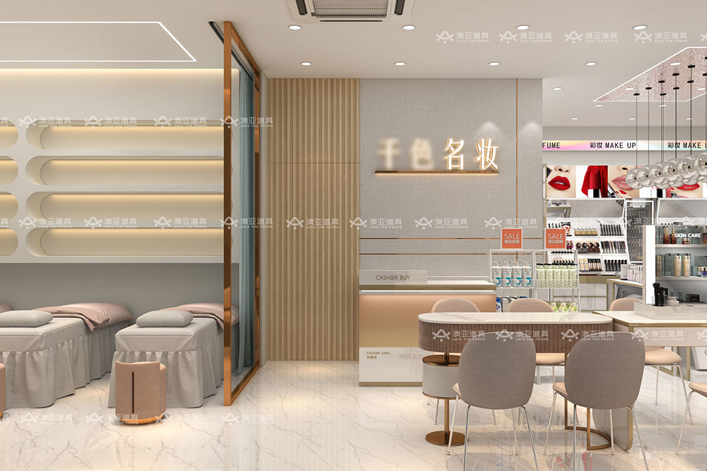 Exquisite Luxury Retail Store Fixtures Cosmetic Display Cabinet For Skincare Shop Interior Design