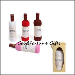 Quality promotional creative bottle design cotton towel wedding birthday festival gift wholesale