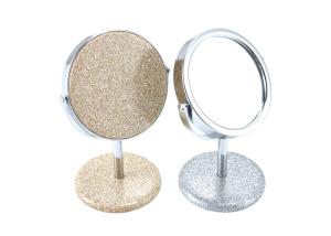 Quality Imega Shining PU Circle Makeup Mirror Two Sided Cosmetic Cute Rotatable wholesale