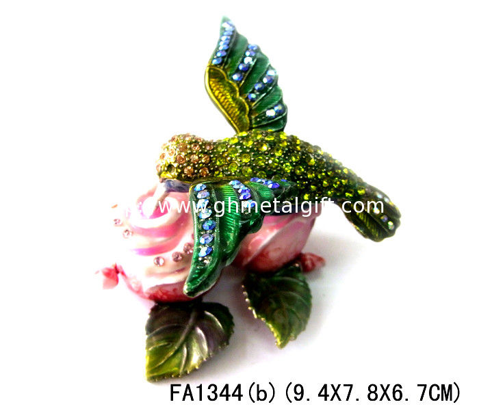 Mini hummer bird box for wedding box metal bird gift box hummer trinket box bird