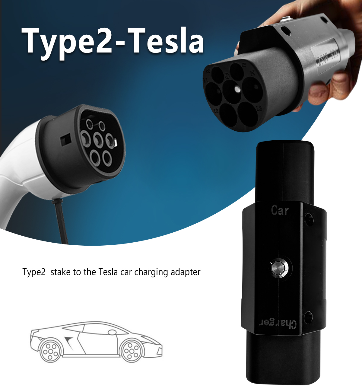 Condition 32A Output Type 2 Charging Adapter for NACS EV Charger 220V Input Voltage
