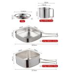 Lightweight Backpacking Outdoor Kitchen Picnic Pot Pan Stainless Steel 6 PCS