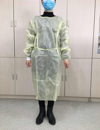Wholesale Hospital Medical PP Non-woven Blue Cheap Disposable Isolation Surgical Gown