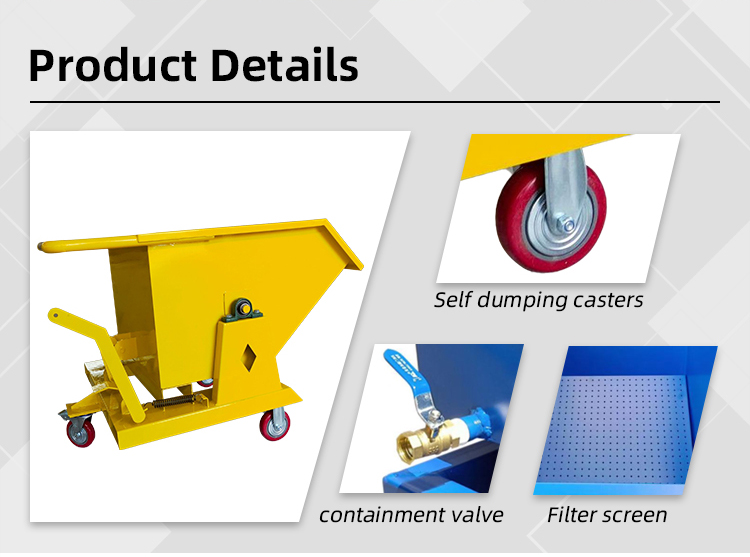 Hydraulic / Pneumatic Tipper Bin Safe Load Discharge In Seconds