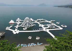 Quality Lake Inflatable Floating Water Park Equipment , Inflatable Water Games wholesale