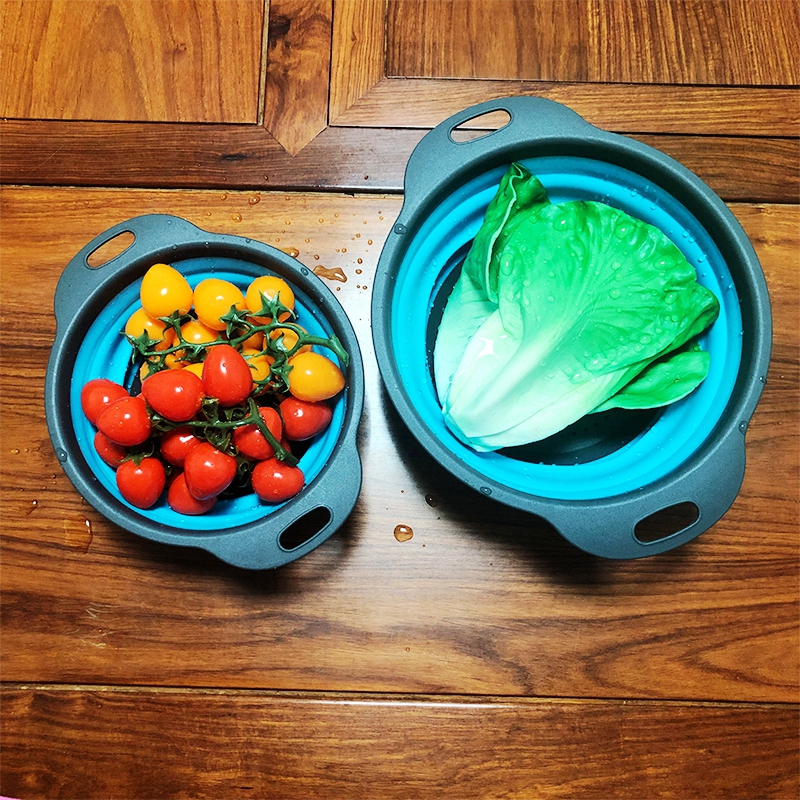 Kitchen Collapsible Colander Over The Sink Strainer 6 Quart Capacity Dishwasher Safe BPA Free