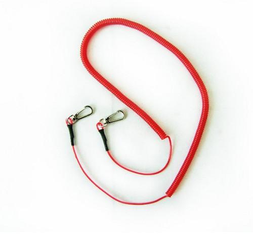 Fishing rod red color coiled leashes/paddle tether to protect fishing tools anti