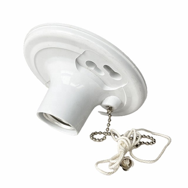 4.5" E26/27 White Plastic Lamp Holder With Switch Chain