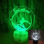 Custom OEM company sports logo pictures surf Waves 3D Night Lights Crack