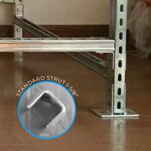 Single Channel Square Post Base Strut Mount Bracket with Pile Base Mounting System