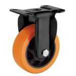 Rotating Wheel 2.5inch Orange PU PVC Swivel Castor Wheels for Small Furniture