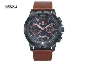 Quality BARIHO Leather Band Men's Quartz Watch Chronograph Date Wristwatch M582 wholesale