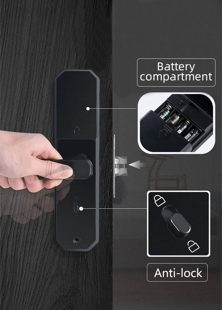 Anti Peep Fingerprint Smart Door Locks Intelligent Recognition Biometric Door Lock