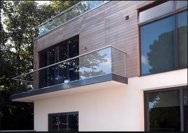 Cheap Outdoor Aluminum Frame Balcony Glass Railing Corrosion Proof Quick Assembly for sale