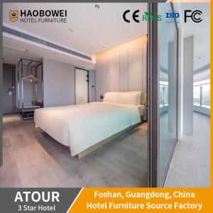 Quality Foshan Curved Backrest Ash Wood Frame Hotel Furniture Standard King Size Bedroom Set wholesale