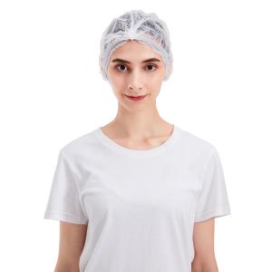 Quality White Mob Disposable Non Woven Bouffant Cap Dustproof wholesale