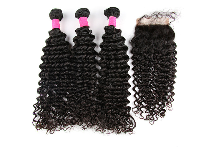 10-30 Inch 360 Frontal Wig Deep Wave With Closure Natural Black 1B#