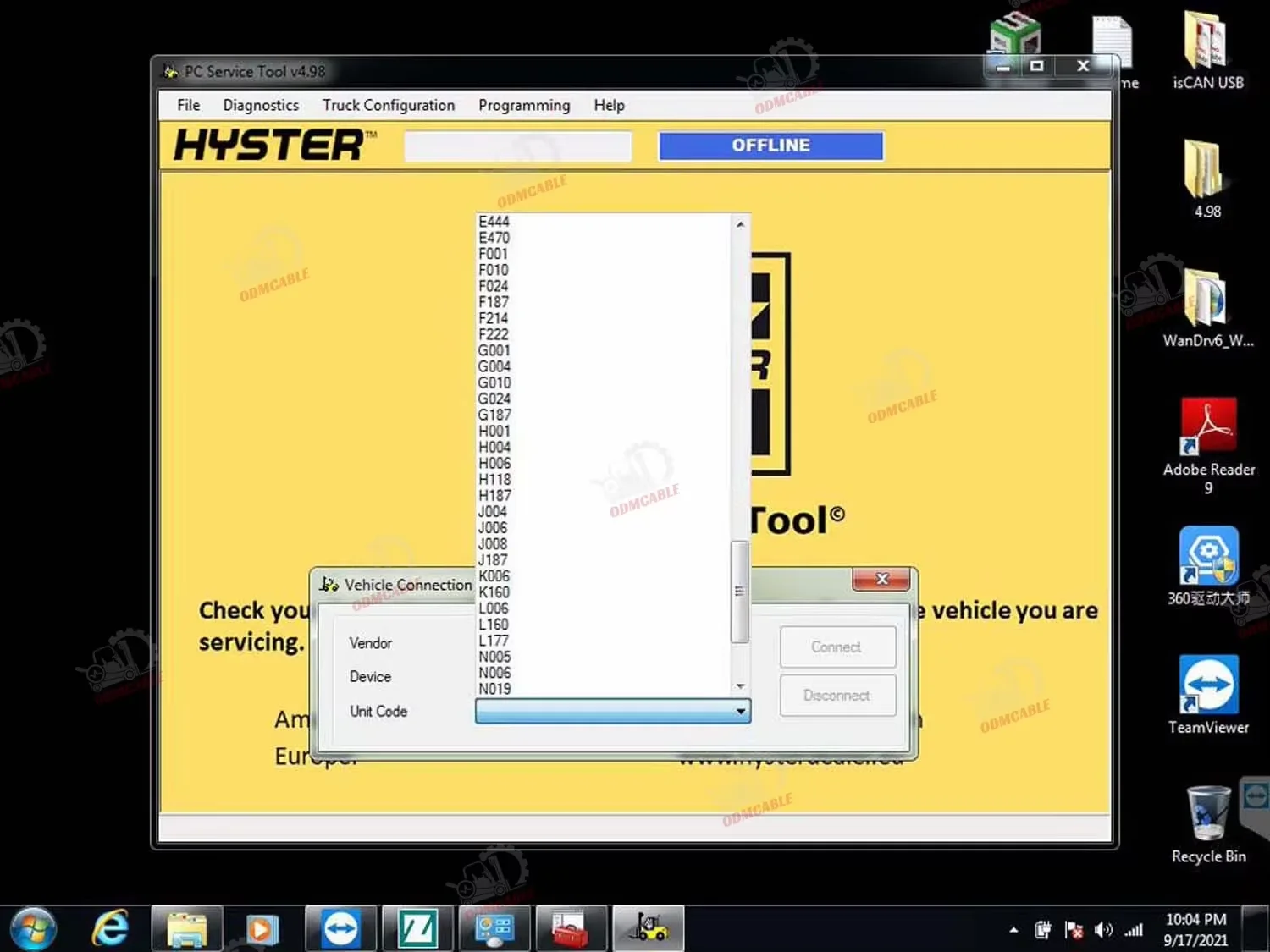 FZ G1 Tablet For Hyster Yale Auto Forklift Diagnostic Tool Ifak Can Usb Interface With Hyster Yale Pc Servicel Tool V4.99