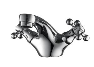 Quality Two-handle Monobloc Chrome Brass Contemporary Basin Mixer T8063AW wholesale
