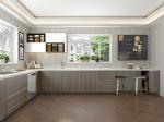 Melamine MDF Ready Made Cupboards Gray Kitchen Cabinets Wall Mounted