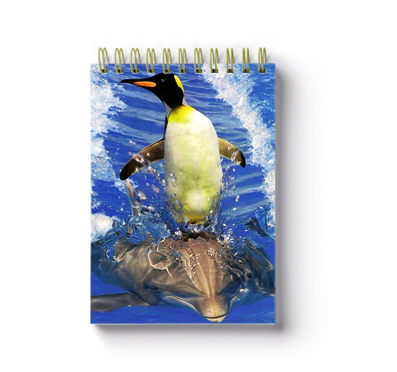 Sea Animal Image Custom Printed Spiral Notebooks 3D Cover High Definition