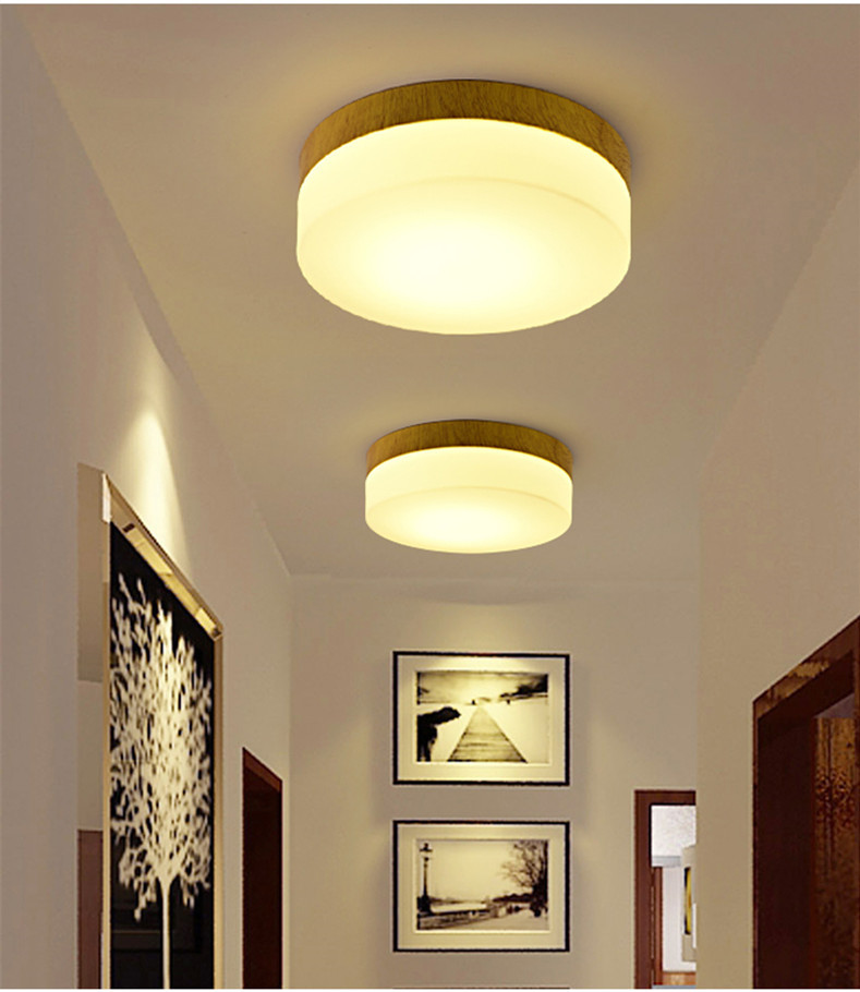 Wooden Round Ceiling Lights For Bedroom Iron Surface Mounted Rooms Lighting（WH-WA-28）