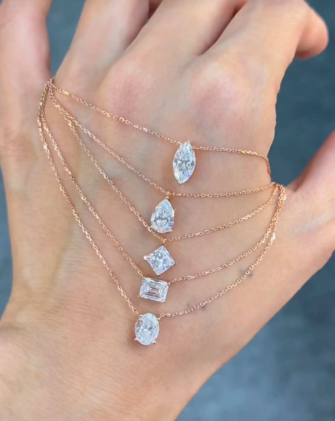 Fancy Shape Lab Grown Diamond Necklace Diamond Pendant Fashion Diamond Jewelry
