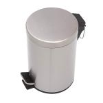 Eco - Friendly Indoor Trash Can white Stainless Steel Pedal Bin 3L Round with