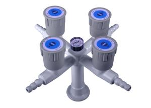 Quality chemical resistant Deck Mounted Lab Fittings with Quadruple Outlet wholesale