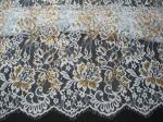 Golden Metallic Nylon Eyelash Lace Trimming For Dresses Fashion 140CM Width