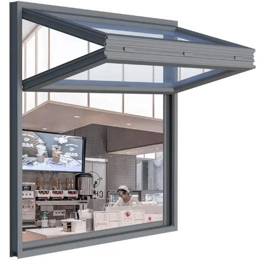 Cheap Glass Restaurant Bar Store Vertical Aluminium Fold Up Windows with Tempered and Insulating Glass for sale
