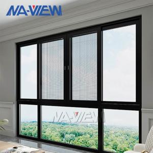 Quality Guangdong NAVIEW Black Aluminum Vertical Sliding Double Hung Window wholesale