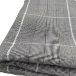 90% Polyester 10% Spandex Medium Weight Check Yarn Dyed Suit Fabric