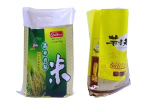 Quality 25Kg Bopp Laminated Pp Woven Bags , 50Kg Rice Laminated Woven Sacks Double Stitched wholesale