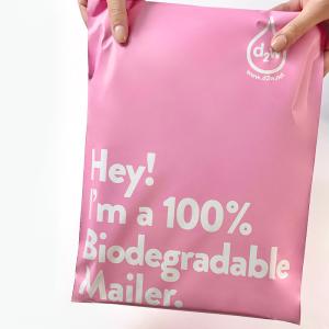 Quality Pink 100% Degradable Biodegradable Courier Bags Eco Friendly Custom Mailers wholesale