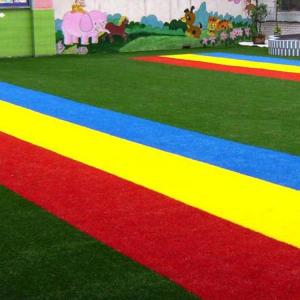 Quality School Park Colorful Artificial Grass / Outdoor Runaway Rainbow Lawn Carpet wholesale