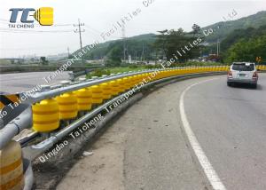 Quality EVA PU Polyurethane Rolling Crash Barrier , Expressway Steel Beam Guardrail wholesale