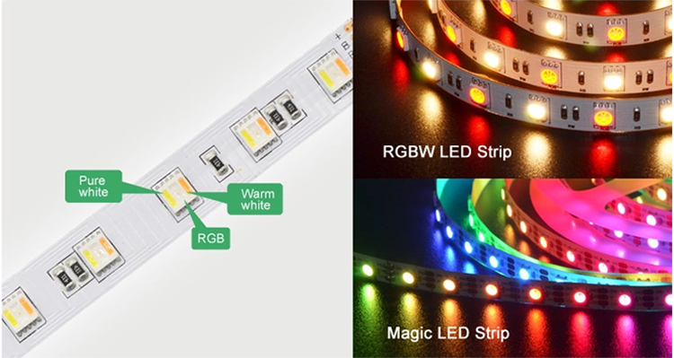 Holiday Light DC 24V 5050 LED Strip 12mm RGBCW RGBW RGBCCT 5 In 1 Waterproof 12V SMD