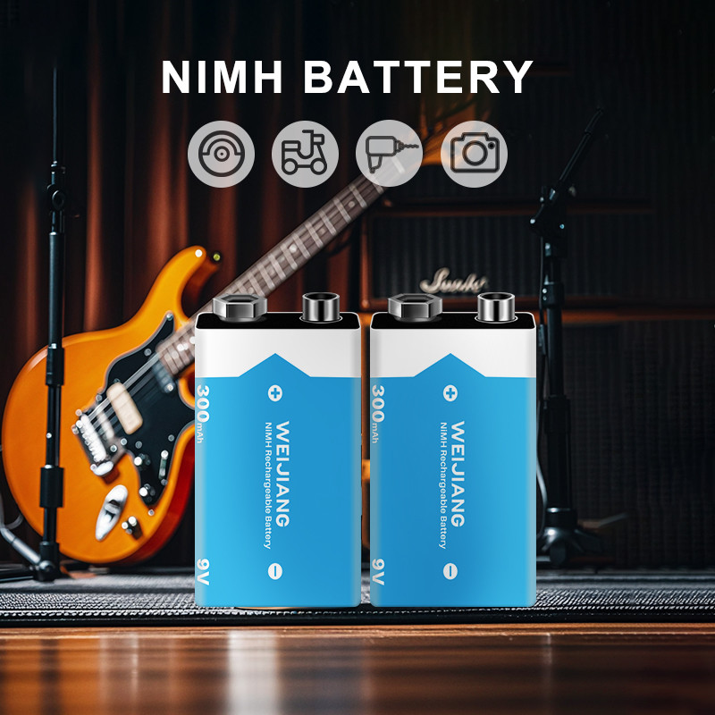 Rrgeable battery 9V 6F22 nimh battery 300mah rechargeable ni-mh battery 9v for multimeter electronic guitar